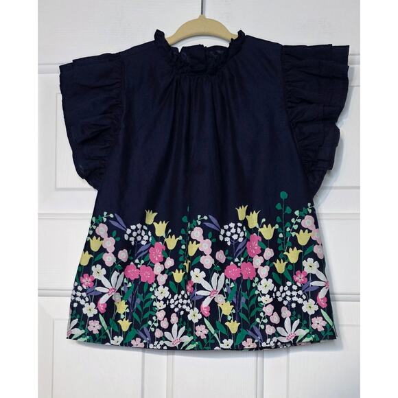 Janie and Jack Navy Floral Top 
Size 5 - Picture 1 of 5